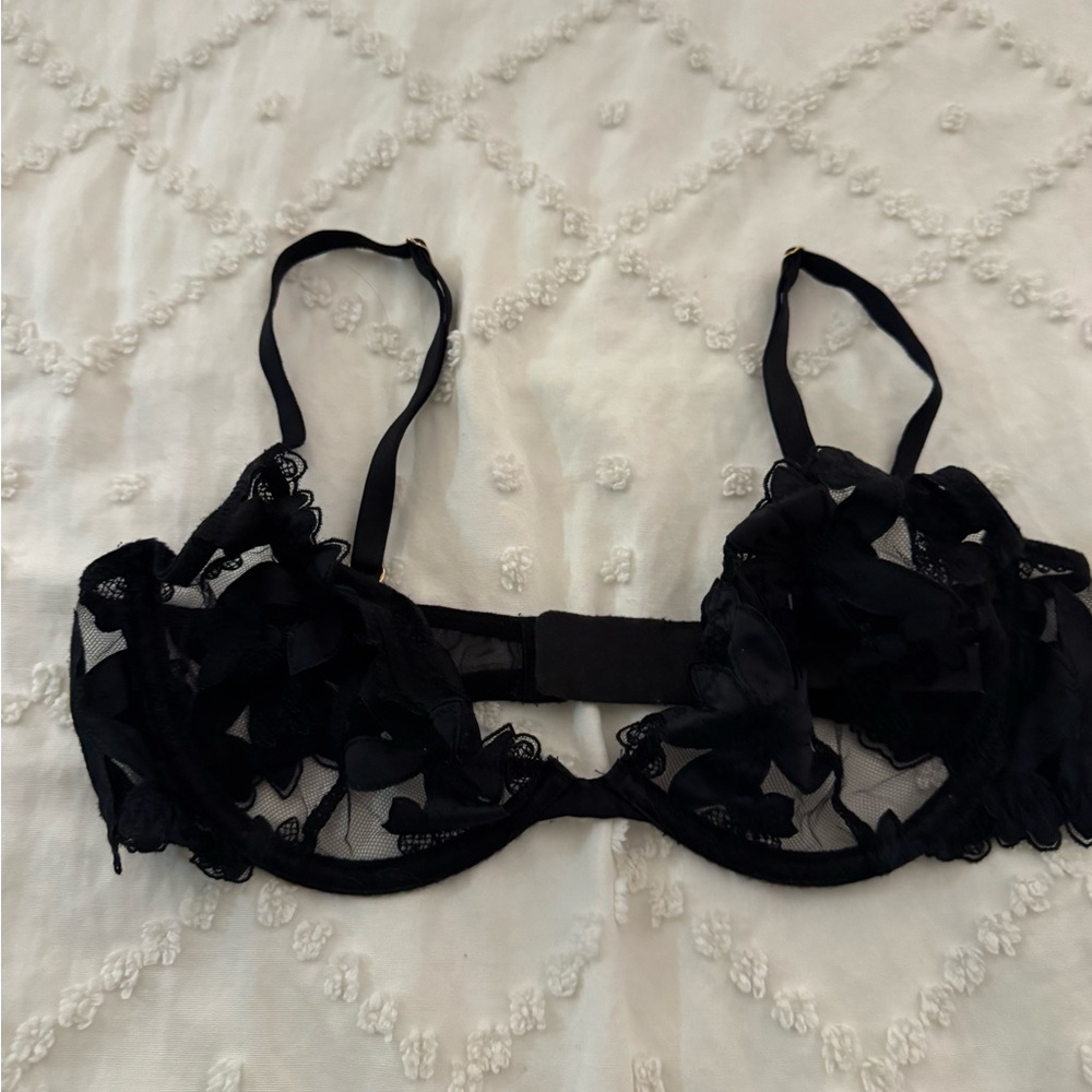 Victoria's Secret Black Sheer Lace Bra